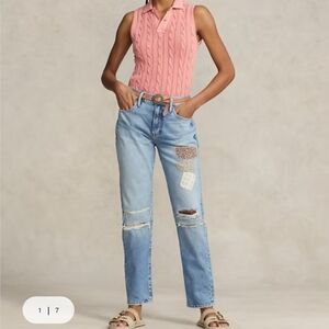 Polo Ralph Lauren patchwork distressed denim